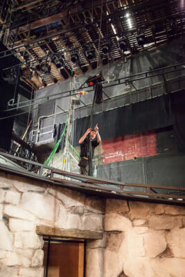 set rigging on a theatre production