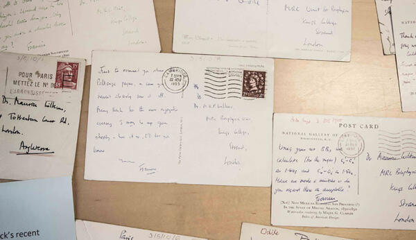 archival letters on table