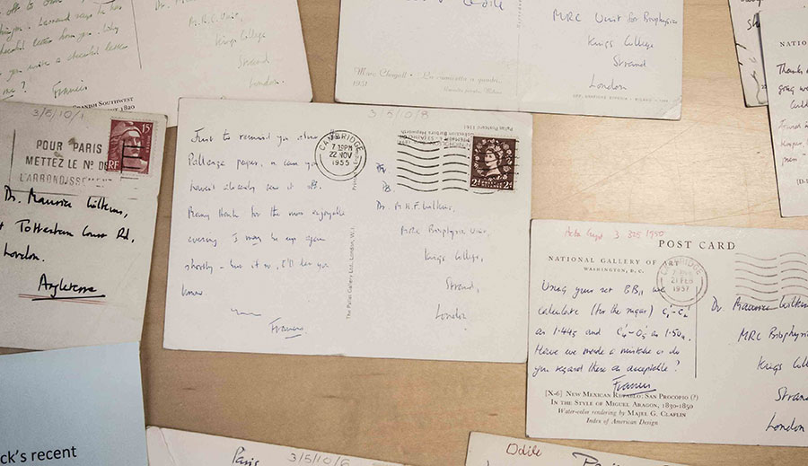 photograph of handwritten postcards