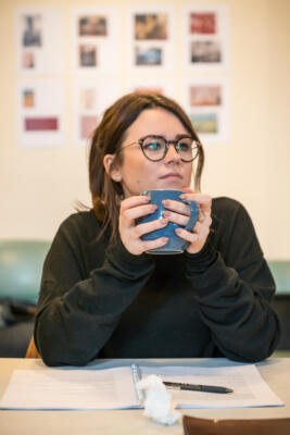 woman with mug