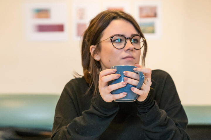 woman with mug